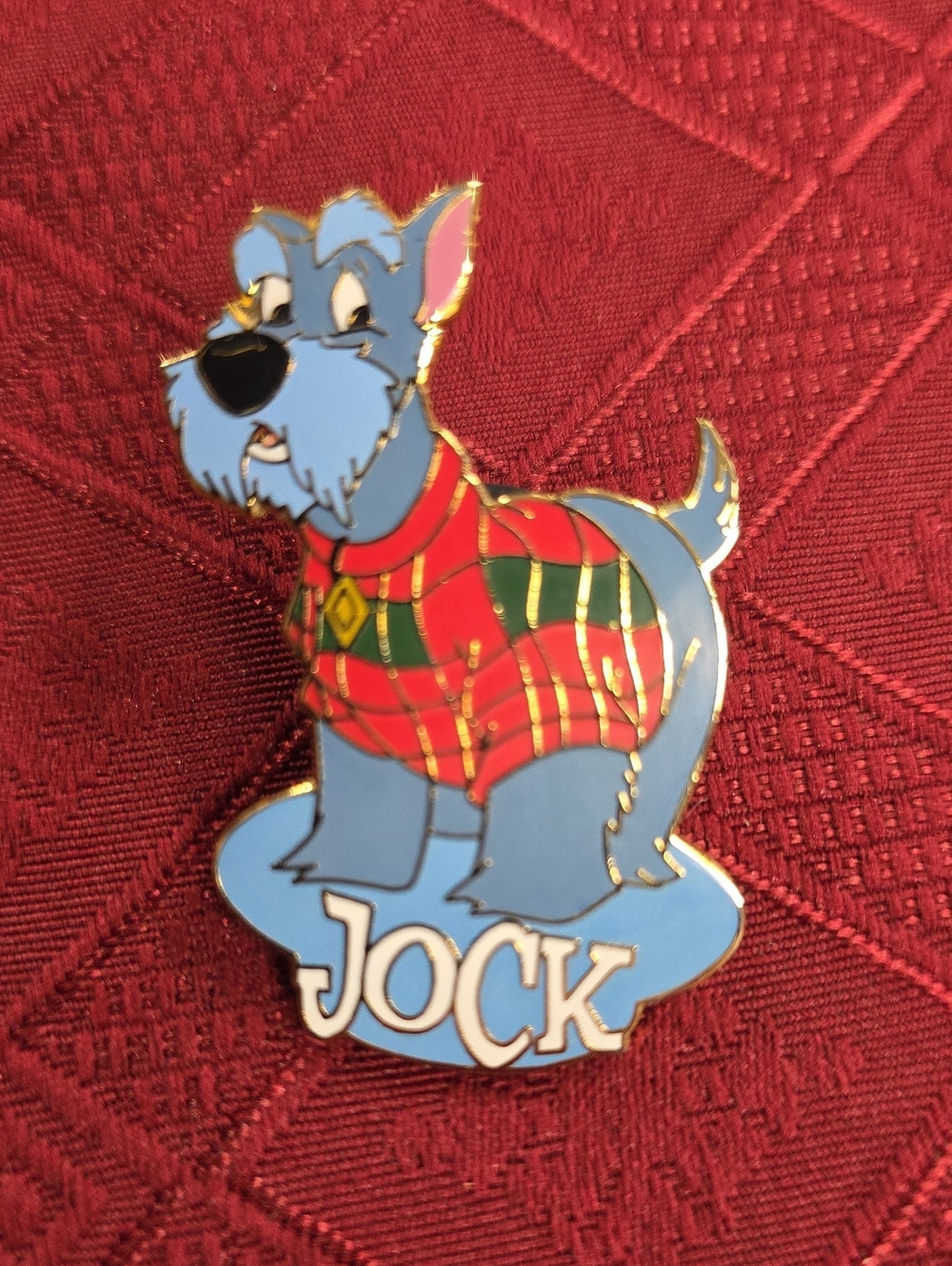 Disney Jock Scottish Terrier Enamel Pin - Blue and Red
